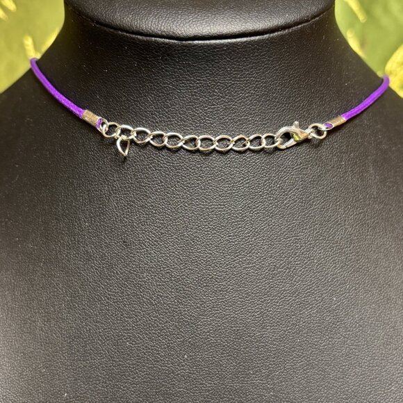 🌈 sale! 🌈 NEW Purple & pink enamel dragonfly necklace w purple woven neck cord - Picture 5 of 6